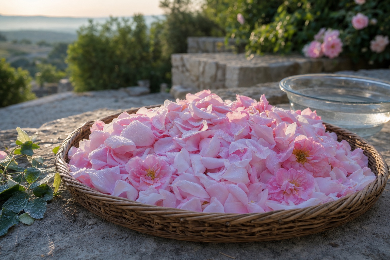 Mai — the rose, photographed in cool Provençal dawn light.